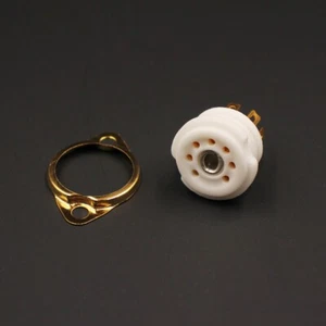 4pcs miniature socket, 7pin golden tube socket with mounting ring - Picture 1 of 2