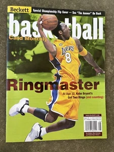 Beckett August 2001 #133 Kobe Bryant Card Magazine W/ Flip Cover Iverson  - Picture 1 of 5