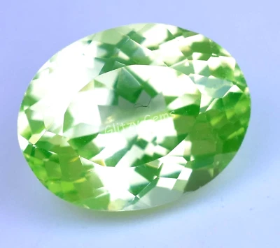 Natürliches Grün Peridot Oval 11.30 Karat VVS Pak Zertifiziert Lose Edelstein - Bild 1 von 4