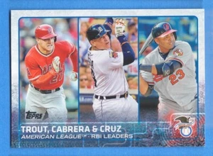 2015 Topps #98 LL Mike Trout/Miguel Cabrera/Nelson Cruz - Imagen 1 de 1