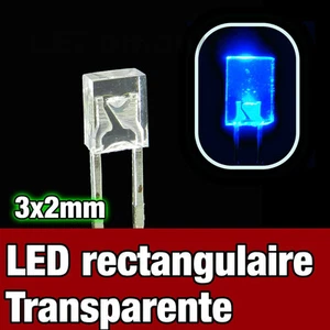 325B/10# LED rectangulaire 3x2 Bleu 10pcs - Rectangular LED blue - Imagen 1 de 1
