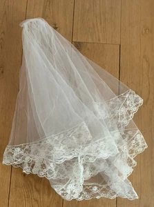 Vintage Bridal Veil Lace Edged Tiers (C) - Picture 1 of 10