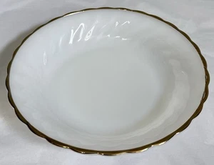 Anchor Hocking White Swirl Gold Rim Suburbia 7.5” Soup~Salad~Serving Bowl - Picture 1 of 11