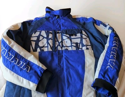 Yamaha Edge Jacket Mens Sz Large Nylon Blue White Insulated Motorsports EUC - Image 1 of 4