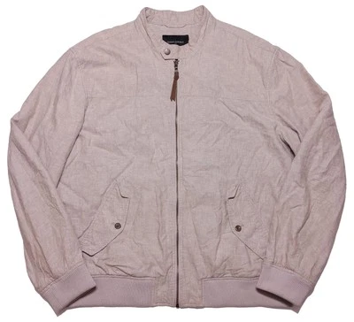 BANANA REPUBLIC Men's Linen Bomber Jacket Light Beige XL - Image 1 of 4