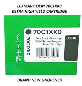 Lexmark 70C1XK0 SCHWARZ Tonerkassette mit extra hoher Kapazität (CS510) – neu in ungeöffneter Verpackung - Bild 1 von 1