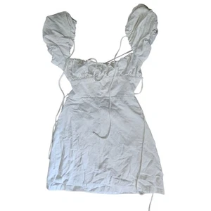 Zara Damen Leinen Weiß Cut Out Bardot Kleid Größe S - Bild 1 von 7