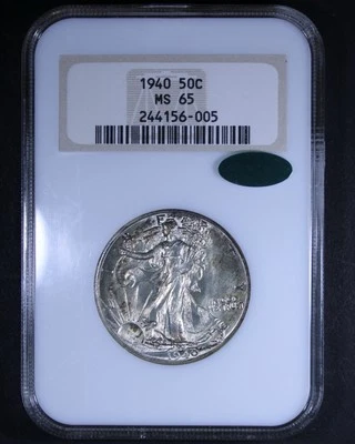 1940 Walking Liberty Half Dollar - 50c NGC MS65 CAC ✅ - Old Fatty Holder - Image 1 of 4