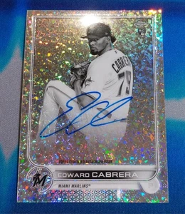 Edward Cabrera 2022 Topps Chrome MINI DIAMOND Rookie Auto #RA-EC (Miami Marlins) - Picture 1 of 2
