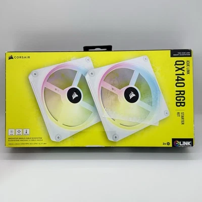 CORSAIR iCUE LINK QX140 RGB 140mm PWM Fans Starter Kit - White - Free Shipping! - Image 1 of 4