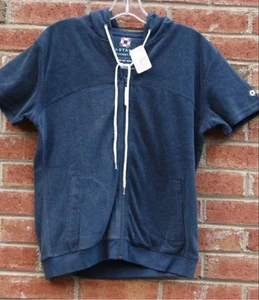 Castaway Nantucket Island Navy Terrycloth Womens Lightweight Hoodie Size L NEW! - Picture 1 of 6