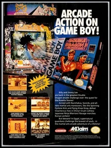 1992 Nintendo Game Boy Double Dragon 3 Game Promo Art Vintage Full Page Print Ad - Picture 1 of 4