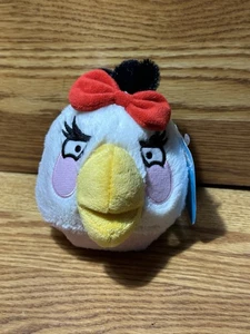 Angry Birds weißes Huhn Mädchen mit roter Schleife Plüsch Commonwealth 2011 5 Zoll NEU - Bild 1 von 4