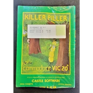 Cassetta software vintage Killer Piller per Commodore VIC 20 Castle NUOVO SIGILLATO - Foto 1 di 5
