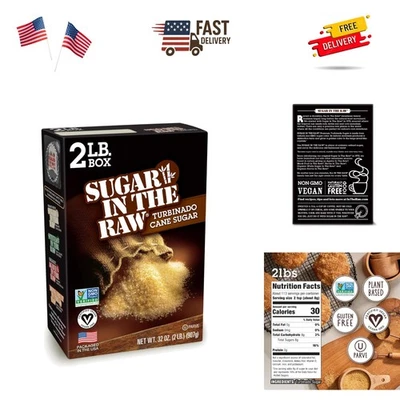 Saco de açúcar turbinado granulado natural 32 oz - Adoçante ideal para assar - Imagem 1 de 4