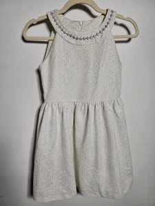 Marmellata Special Occasion Girl's Cream Silver Sleeveless Formal Dress Size 12 - Picture 1 of 13