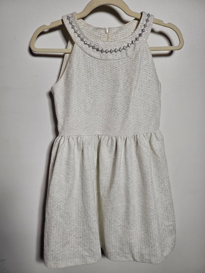 Vestido Formal Marmellata Ocasión Especial Niña Crema Plateado Sin Mangas Talla 12 Foto 1 de 4