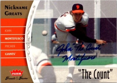 2006 Greats of the Game JOHN MONTEFUSCO San Francisco Nickname Greats AUTO - Image 1 of 2
