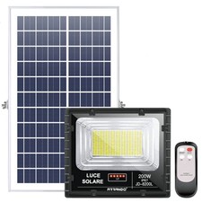 FARO SOLARE LED ENERGIA ESTERNO CON PANNELLO FARETTO CREPUSCOLARE TELECOMANDO