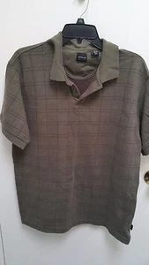 Polo Arrow USA XL Verde con Rayas Marrón Mangas Cortas Camisa Prenda para el torso Cálida - Imagen 1 de 3