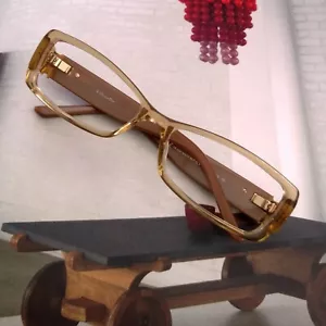 Christian Dior CD 3152 EWS 130 Eyeglass Frames Amber Brown Made in Italy - Picture 1 of 10