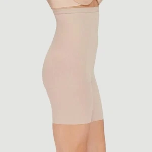 SPANX Shapewear High-Waisted Mid-Thigh Shaper Size 2 Nude Beige Slimming Comfy - Picture 1 of 3