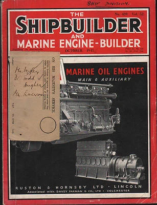 the shipbuilder & marine engine - builder. october 1945. coventry diesel engine - Image 1 of 3