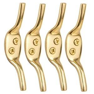 Set 4 GANCI A TACCHETTA OTTONE MASSICCIO 75mm/3" metallo tenda cieca linea lavaggio legatura - Foto 1 di 9