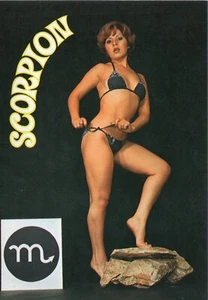 Zodiac Scorpio Pin-Up Bikini Girl Postcard Geocard Spain 4x6" Late 70s Early 80s - Picture 1 of 2