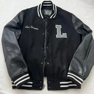Vintage Levis 73 Mixed Media Letterman Varsity Bomberjacke Größe L - Bild 1 von 7