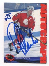 1994-95 Classic Autograph Card Derek Plante Signed Card Hockey AUTO # 387/1970