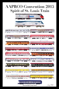 Póster AAPRCO Spirit of St. Louis 2015 11""x17"" estera 12""x18"" firmada por Andy Fletcher - Imagen 1 de 1