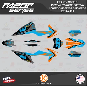 Graphics Kit for KTM 150/250/300XC-W & 250/350/500EXC-F 2017-19 Razor - Cyan - Picture 1 of 6