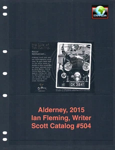 1/3 off $8.50 Scott Value - 2014 ALDERNEY GB UK s/s Ian Fleming CV MNH NH UMM - Picture 1 of 4