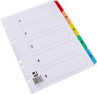 Q-Connect 1-5 Index Multi-Punched Reinforced Board Multi-Colour Numbered Tabs A4