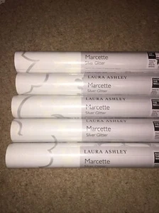 LAURA ASHLEY MARCETTE " SILVER GLITTER " WALLPAPER 1x BATCH W103223-A/1 10xAvail - Picture 1 of 5