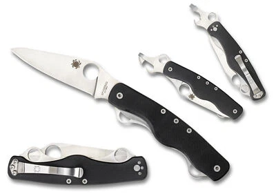 Cuchillo Plegable Estándar Spyderco Clipitool C208GP Hoja Borde Liso Negro G-10 Foto 1 de 4