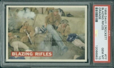 1956 Topps Orange 77 Davy Crockett Blazing Rifles PSA 10 (6963) - Image 1 of 2