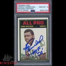 Harold Carmichael signed 1974 Topps Rookie Card PSA DNA Slabbed Auto 10 C2172