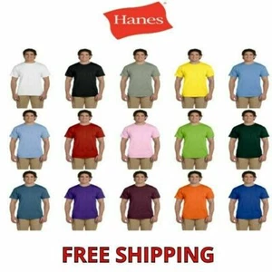 Hanes Men's 50/50 EcoSmart® Crew Neck Tee Shirt S-4XL T-Shirt 5170 - Picture 1 of 95