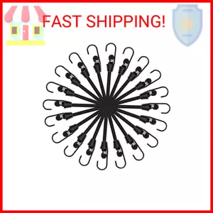 Small Bungee Cords with Hooks - 6 Inch Mini Black Bungee Cords, 10 Pcs - Picture 1 of 2