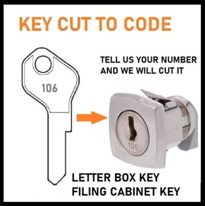 For Velox Letterbox Key Replacement -Mail box Keys - Made To Code Number - Picture 1 of 4