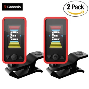 2-PACK D'Addario PW-CT-17RD Eclipse Headstock Guitar/Bass Chromatic Tuner Red - Picture 1 of 6