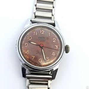 Vintage Enicar Swiss 30 mm Wristwatch 17 J Mechanical 1940s Running 6-9in Adjust - Picture 1 of 8