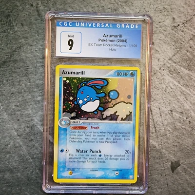 CGC 9 Azumarill 1/109 Rare Holo Pokemon EX Team Rocket Returns - Image 1 of 2