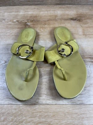 Authenticated Gucci Suede Leather Slide Sandals Size 9B - Image 1 of 4