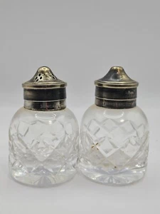 Vintage Salzstreuer Set Pfefferstreuer Silber Teller Top Cut Design - Bild 1 von 5