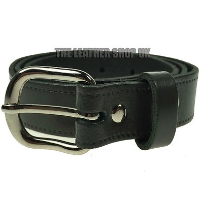 New Full Real Leather 25mm Mens Womens Belt 1" Inch Made In UK Sizes 28"-48" - Image 1 of 2