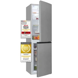 Exquisit Kühl-Gefrierkombination, 247 l Nutzinhalt, KGC250-85-NF-040D inoxlook - Bild 1 von 9