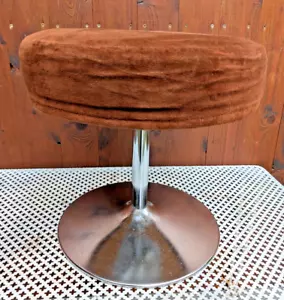 60er Vintage Hocker Pouf Ottomane Sitzhocker 70er Chrom Tulpenfuß Space Age 2 - Bild 1 von 10